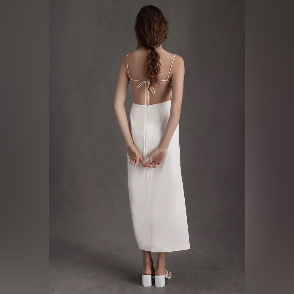ANTHROPOLOGIE BHLDN Gavin Satin Midi Dress - Picture 2 of 4